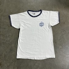 Camiseta Vintage Anos 80 Champion Naval Academy Ringer Marinha Rara, usado comprar usado  Enviando para Brazil