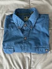 Camisa Bass manga curta botão para baixo azul tamanho grande comprar usado  Enviando para Brazil