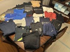 Lote enorme tamanho masculino médio 25 peças Champion Nike Bench Tommy camisetas shorts com capuz comprar usado  Enviando para Brazil