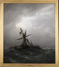 EDWIN HAYES R.H.A (1819-1904) ENORME LONA A ÓLEO MARINHA INGLESA - NAUFRÁGIO DE RESGATE comprar usado  Enviando para Brazil