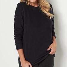 Denim & Co. Pulôver Comfort Zone Baby Sherpa gola redonda preto, tamanho G comprar usado  Enviando para Brazil