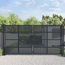 Brama ogrodowa Brama na dziedziniec Drzwi ogrodowe Brama ogrodzeniowa Brama wjazdowa Brama Antracytowa Stal vidaXL na sprzedaż  Wysyłka do Poland