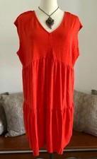 Vestido feminino padrão social XXL vermelho gola V sem mangas casual vintage, usado comprar usado  Enviando para Brazil