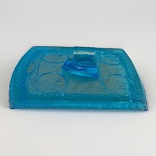 Antigo prato de manteiga azul EAPG corte vidro triste ferro substituição SOMENTE TAMPA — BRILHO UV, usado comprar usado  Enviando para Brazil