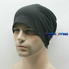 Gorro masculino feminino jersey fino elástico chapéus perda de cabelo chapéu de dormir boné desleixado liso- comprar usado  Enviando para Brazil