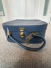 Estojo de vaidade vintage retrô década de 1950 azul chifre e chave mala de viagem adereço comprar usado  Enviando para Brazil