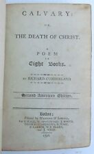 1796 CALVARY or DEATH OF CHRIST A POEM by RICHARD CUMBERLAND antique AMERICANA comprar usado  Enviando para Brazil