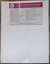 Fonte de transferência de calor pacote com 15 papel de transferência escuro jato de tinta premium 8,5 x 11 NOVO, usado comprar usado  Enviando para Brazil