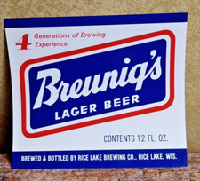 Breunig beer label for sale  Lake Placid