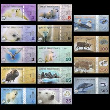 14 sztuk Terytoria Arktyczne Banknoty Dolar Polarny - Niekrążące na sprzedaż  Wysyłka do Poland