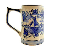 Caneca Heineken vintage Delfts azul pintada à mão moinho de vento branco azul cobalto comprar usado  Enviando para Brazil