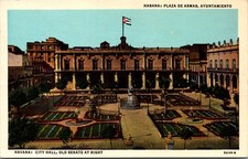 Cartão postal Cuba Havana Plaza de Armas Prefeitura Senado Vista Jardim 1954, usado comprar usado  Enviando para Brazil