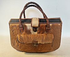 Vintage kuhfell tasche gebraucht kaufen  Grünhainichen