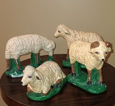 Vintage Raro Artesanal Pintado à Mão Alemanha Calcário Ovelha Lote De 4 comprar usado  Enviando para Brazil