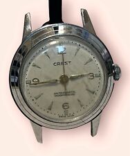 Vintage Crest Relógio Masculino 1950’s Swiss Made Estate Tom Prata - Reparo comprar usado  Enviando para Brazil