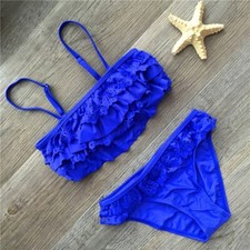 Roupa de banho infantil Falbala para meninas de 7 a 16 anos biquini maiô infantil comprar usado  Enviando para Brazil
