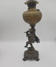 Abajur de mesa antigo vitoriano querubim flauta ornamentado banquete querosene eletrificado comprar usado  Enviando para Brazil