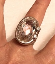 Usado, Anel Vivara prata esterlina Swarovski enorme cristal 20 gramas tamanho 6,5 comprar usado  Enviando para Brazil