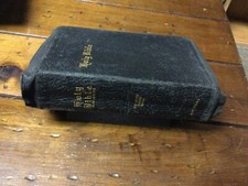 Vintage National Holy Bible Self Pronouncing  Black Genuine Leather comprar usado  Enviando para Brazil