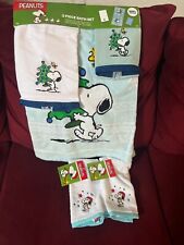 Conjunto de Toalhas de Banho Peanuts Snoopy, Woodstock Natal Branco Novo 2019 comprar usado  Enviando para Brazil