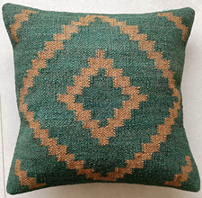 Usado, Capa de almofada de juta indiana Kilim travesseiro vintage 18x18" quadrado decoração feita à mão para casa comprar usado  Enviando para Brazil