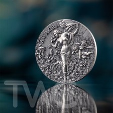 Moneda de plata Aurora Celestial Beauty 2 oz acabado antiguo CFA Camerún 2025 segunda mano  Embacar hacia Mexico