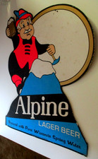 Placa de cerveja de papelão alpino vintage dos anos 1970 Joseph Huber Brewing Co cavalete suporte comprar usado  Enviando para Brazil