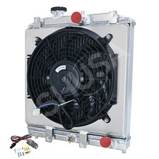 Radiador de 3 fileiras + ventilador de cobertura compatível 1992-2000 99 HONDA CIVIC DEL SOL EK/ INTEGRA DB DC comprar usado  Enviando para Brazil