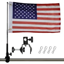 Kit de poste de bandeira americana para barco, 12""x18"" bandeiras de barco pontão, suporte de bandeira dos EUA para 0... comprar usado  Enviando para Brazil