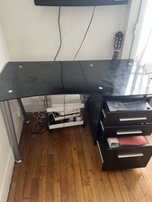 Bureau design verre d'occasion  Colombes