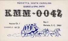 cartão postal antigo rádio CB QSL George Opal Smith década de 1960 Marietta Carolina do Sul comprar usado  Enviando para Brazil