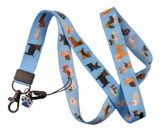 CORDÃO COM ESTAMPA DE CACHORRO com glitter pata charme veterinário técnico groomer identificação chaveiro alça de pescoço Y2 comprar usado  Enviando para Brazil