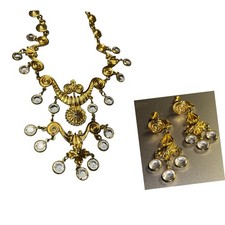 Colar e brincos vintage GOLDETTE renascimento etrusco egípcio em camadas não assinado comprar usado  Enviando para Brazil