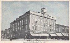 KENDALSVILLE INDIANA~MASONIC HALL-STOREFRONTS~1924 POSTCARD na sprzedaż  Wysyłka do Poland