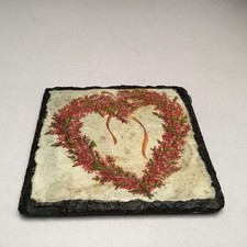 Slate coaster heart for sale  BOURNEMOUTH
