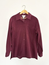 Camisa túnica vintage Talbots com botões camurça sintética aveludada vinho vermelho stretch tamanho P comprar usado  Enviando para Brazil