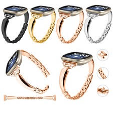 Pulseira de relógio de metal para Fitbit Versa 3/Sense/Versa 4/Sense 2 pulseira Bling, usado comprar usado  Enviando para Brazil