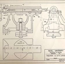 Torno McGill University Tailstock 1965 engenheiro de impressão desenho mecânico DWEE12 comprar usado  Enviando para Brazil