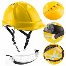 Kask roboczy budowlany wentylowany hełm ochronny pasek 4-punkt żółty PLONER na sprzedaż  PL