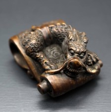 Objetos de escultura tallados en madera de dragón Netsuke arte antiguo 4,2 × 3,5 × 2,3 cm segunda mano  Embacar hacia Mexico