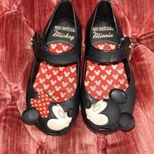 Mini Sapato Infantil Melissa x Disney Meninas Preto Mickey e Minnie Tamanho 8, usado comprar usado  Enviando para Brazil