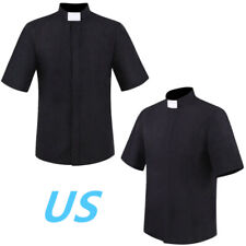 Usado, Camiseta masculina colarinho manga curta fantasia pastor pregador ministro clero comprar usado  Enviando para Brazil