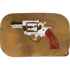 Usado, Nova pistola de bronze Snub Nose Snubnose revólver década de 1970 NOS fivela de cinto vintage comprar usado  Enviando para Brazil