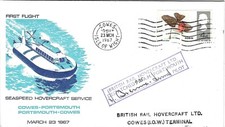 GB 1967 1º Flight of Seaspeed Hovercraft Service capa com Cowes I.O.W SHS comprar usado  Enviando para Brazil
