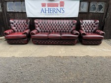 Oxblood leather chesterfield for sale  BOSTON
