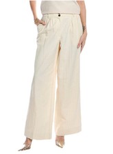 Calça AllSaints Payton mistura de linho broche listrado em marfim $329 novo tamanho 6 comprar usado  Enviando para Brazil