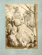 France, Fontainebleau. Le Rocher de Plutus  Vintage albumen print.  Tirage alb, usado comprar usado  Enviando para Brazil