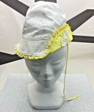 Chapeau blanc jaune avec pois deux fleurs doublé bébé 6-9 mois comprar usado  Enviando para Brazil
