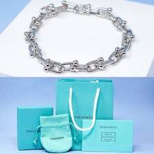 Pulseira Tiffany & Co. tom prata hardware corrente de elos com caixa de presente conjunto comprar usado  Enviando para Brazil