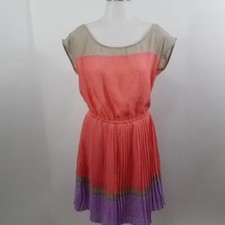 Vestido American Eagle S A-line Fit Flare rosa bronzeado prega acordeão buraco na fechadura curto comprar usado  Enviando para Brazil